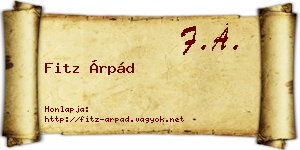 Fitz Árpád névjegykártya