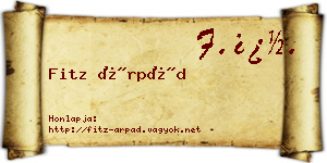 Fitz Árpád névjegykártya